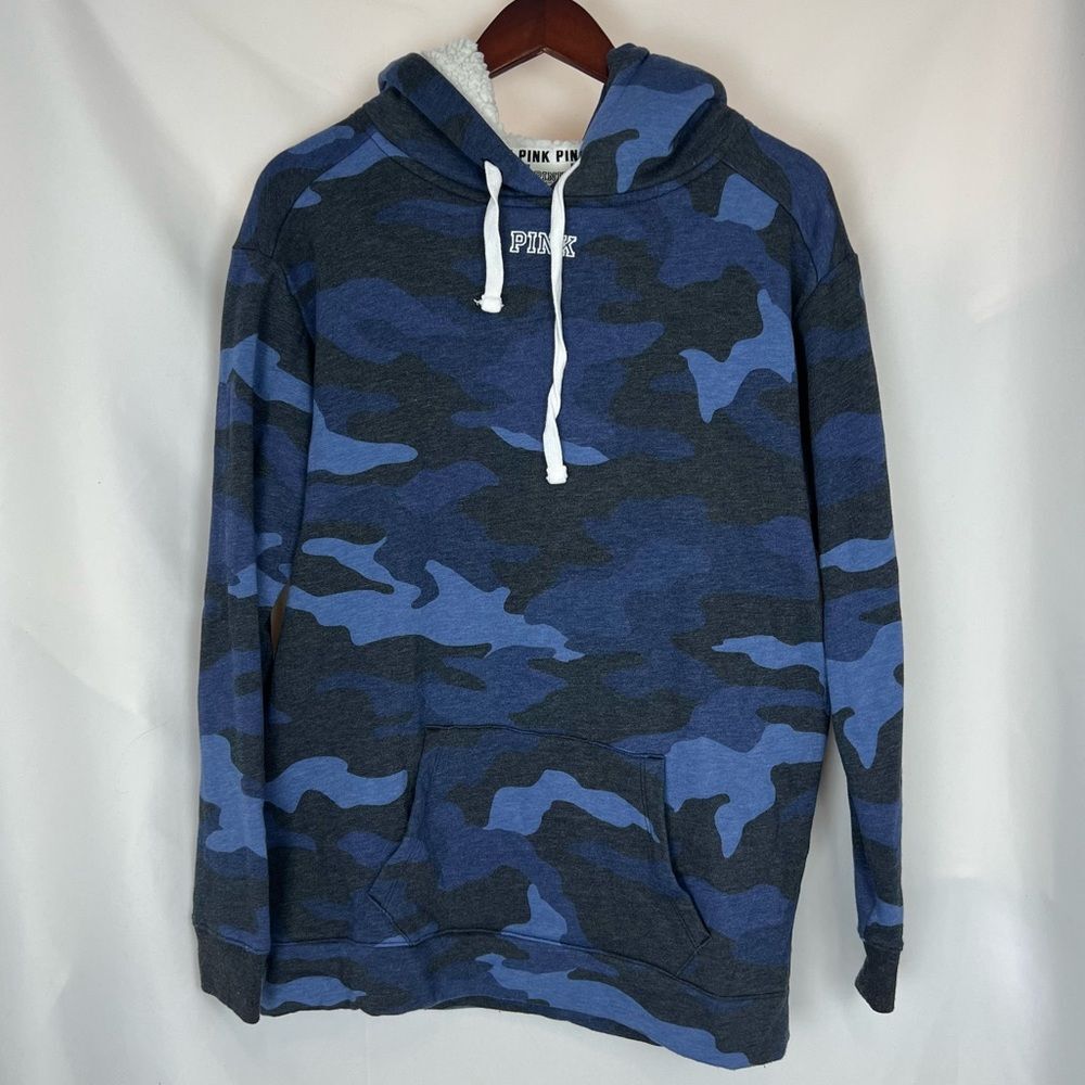 PINK Camo Sherpa Hood Sweatshirt